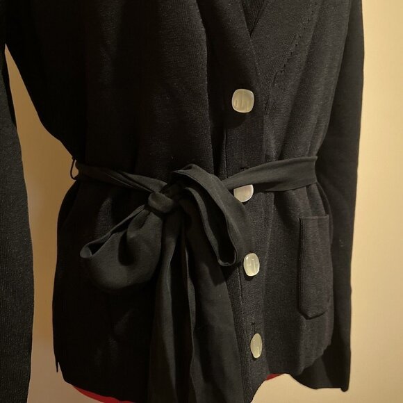 Due per Due Collection 2 Piece Solid Black Long Sleeve Cardigan And Top Size XL - Picture 3 of 13